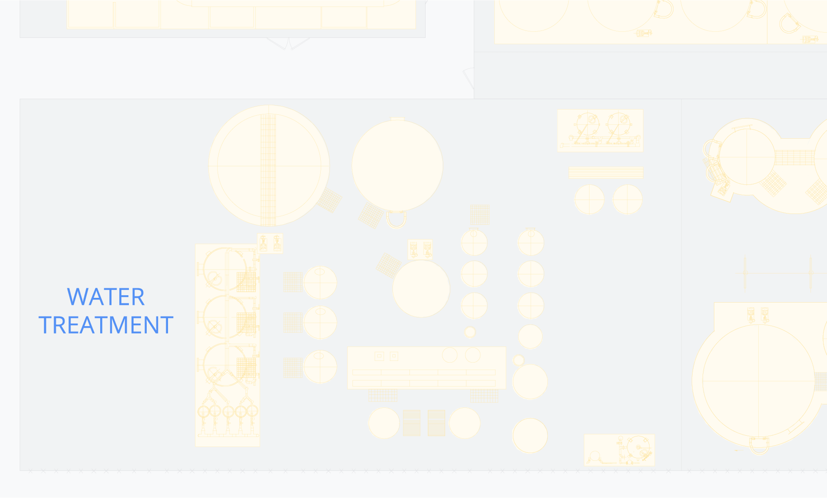 Plant layout with equipment